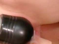 Busty brunette face fucked in public