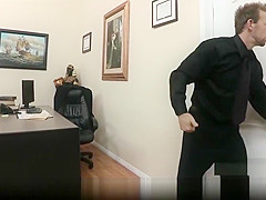 Busty brunette secretary Kiera King seduces her bosses