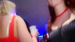 Busty cfnm shows her tits
