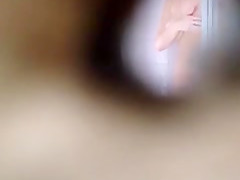 Busty flat mate getting out of the shower