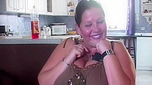 Busty mature fatty titfucked before blowbang