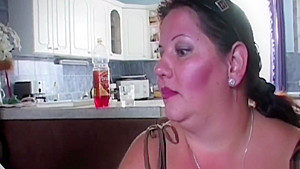 Busty mature fatty titfucked before blowbang