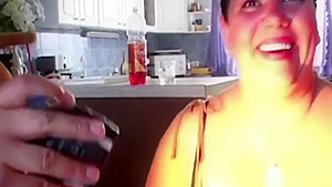 Busty mature fatty titfucked before blowbang
