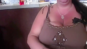 Busty mature fatty titfucked before blowbang