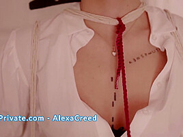 (CAN'T STOP MOANING) Alexa Creed Gets Tied Up and Vibed Hard Till Orgasm - SKYPRIVATE
