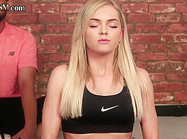 CFNM amateur femdom yoga ladies give group HJ on class
