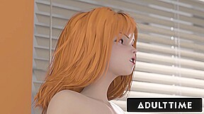 CUSTOMER SERVICE - Huge Tits Futanari Babe Creampies Boss With Her Big Cock To Save Her Employees