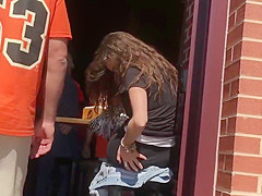 Candid ass in leeggings see thru