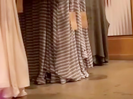 Candid woman with meaty feet in mules