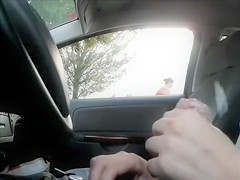 Car flasher ejaculates as two ladies walk by