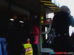 Catching up with upskirt cutie