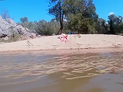 Caught Masturbating and Fucked at the Nude Beach
