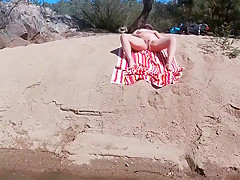 Caught Masturbating and Fucked at the Nude Beach