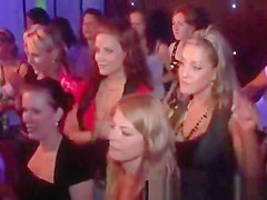 Cfnm girls getting undressed by strippers in an orgy party