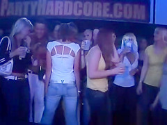 Cfnm girls getting undressed by strippers in an orgy party