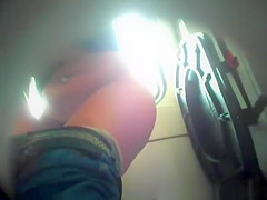 Chick caught pissing in train toilet
