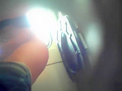 Chick caught pissing in train toilet