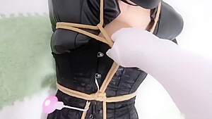 Chinese Latex Girl Bondage N Vibrated