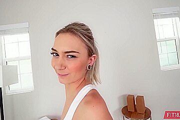 Chloe Temple And teen 18+ Chloe - Skinny 100lb Blonde American teen 18+ In Yoga Pants