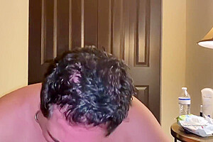 Chubby Shemale Dominates Submissive Fat Guy