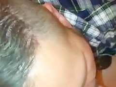 Chubby guy sucks straight cock