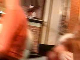 Chubby party girl gets naked and gives head