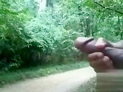 Chubby woman is mesmerized by his large cock in public