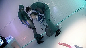 Cindy Behr - Blondie In A Straightjacked Has Threesome With Two Doctor
