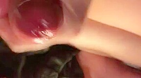 Close-up foreskin cumshot