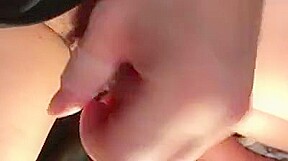 Close-up foreskin cumshot