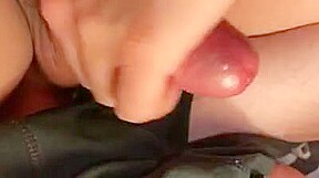 Close-up foreskin cumshot