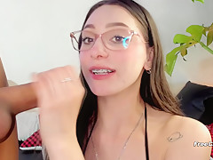 Cock Hungry Babe Sucks and Rides Big Cock