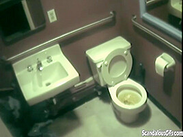 Cock whore banged in public restroom