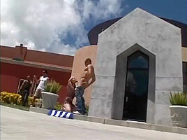 Cocksucking Slut Gets All Holes Filled With Dick Outdoors