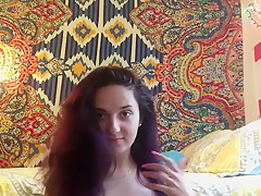 College Babe Masturbates with Glass Dildo