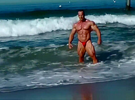 Con! The Red Devil on the beach!