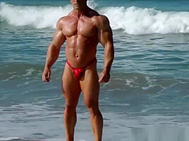 Con! The Red Devil on the beach!