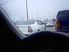 Couple play in car