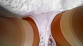 Cream Satin Garter Belt & Panties