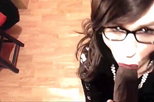 Crossdresser In Glasses Bred By Her Date