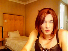Crossdresser is home alone