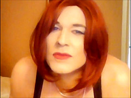 Crossdresser is home alone