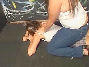 Cruel mistress submits sweet pony slave