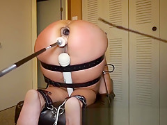 Cum Whore is bound, vibed and machine fucked