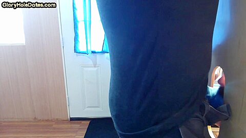 Cum loving gloryhole DILF sucks BFs dong for jizzed mouth