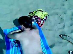 Cum on naked girl in public beach