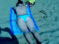 Cum on naked girl in public beach