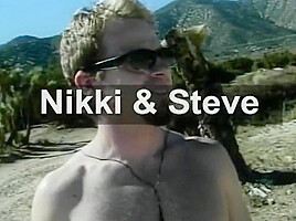 Curly Haired Ebony Slut Sucks Juicy White Dick Before Being Banged In The Desert