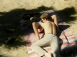 Curly Haired Ebony Slut Sucks Juicy White Dick Before Being Banged In The Desert