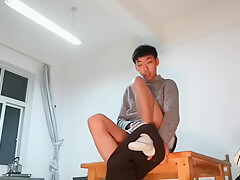 Cute Asian Boy University Dining Hall Masturbation Ejaculation Eat And Shoot
